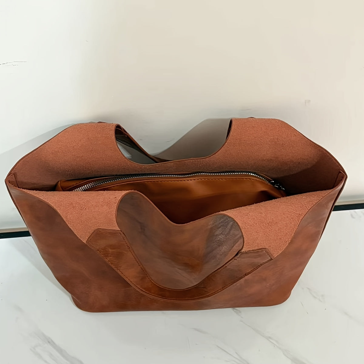 Weiche Leder Handtasche Damen Braun – Großes Fassungsvermögen, Personalisierbar, Tablet-Tasche