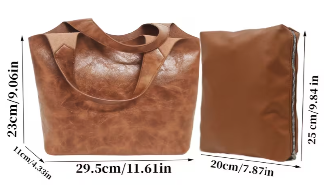 Weiche Leder Handtasche Damen Braun – Großes Fassungsvermögen, Personalisierbar, Tablet-Tasche