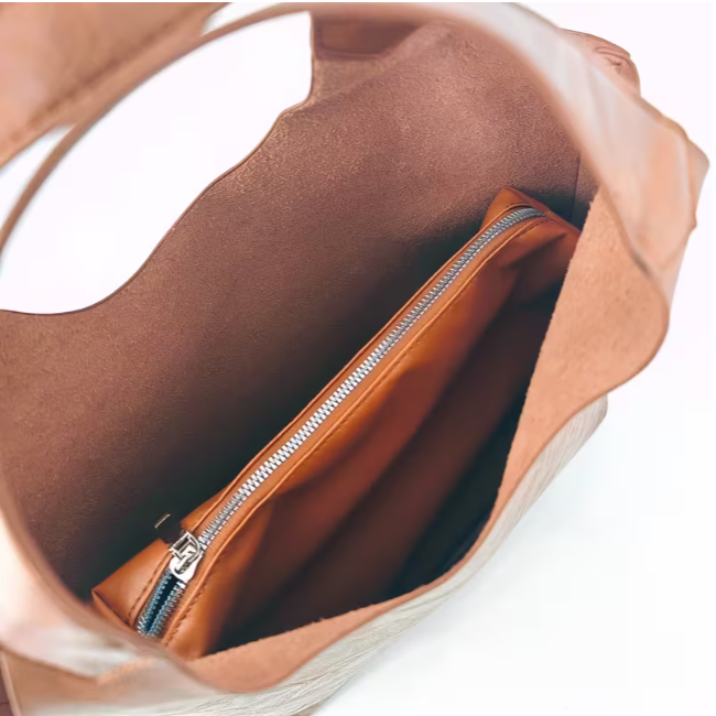Weiche Leder Handtasche Damen Braun – Großes Fassungsvermögen, Personalisierbar, Tablet-Tasche