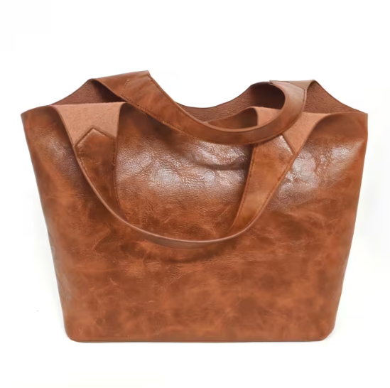Weiche Leder Handtasche Damen Braun – Großes Fassungsvermögen, Personalisierbar, Tablet-Tasche